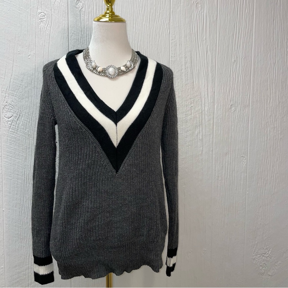 V Neck Sweater Varsity Style